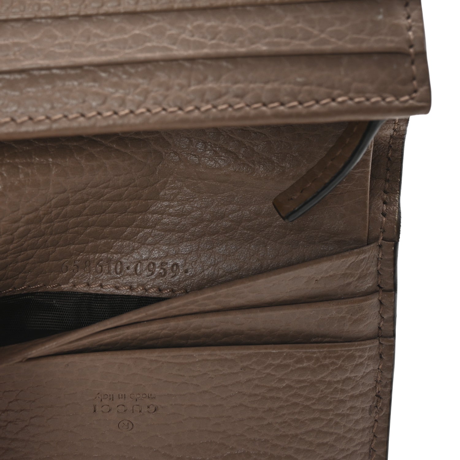 Gucci Dollar Calfskin GG Supreme Monogram GG Marmont Card Case Porcelain Rose Beige Ebony 7 of 8