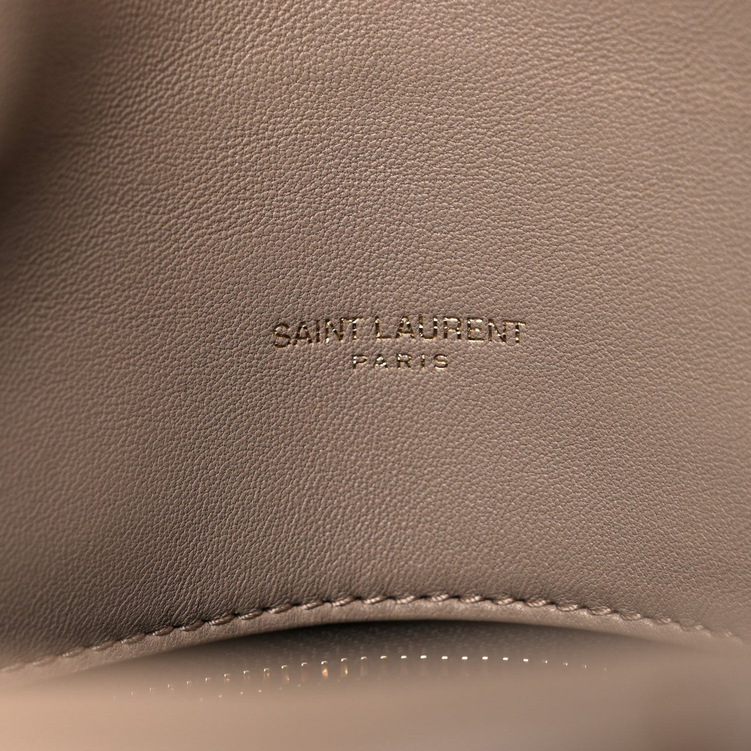 Saint Laurent Lambskin Quilted Medium Loulou Puffer Monogram Chain Satchel Dark Beige 6 of 13