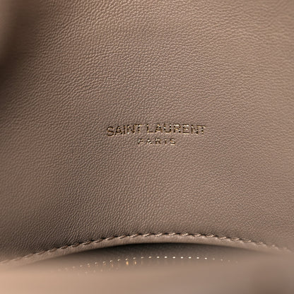 Saint Laurent Lambskin Quilted Medium Loulou Puffer Monogram Chain Satchel Dark Beige 6 of 13
