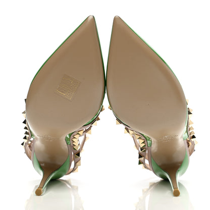 Valentino Garavani Patent Nappa Rockstud Ankle Strap 100mm Pumps 36.5 Green Poudre 5 of 9