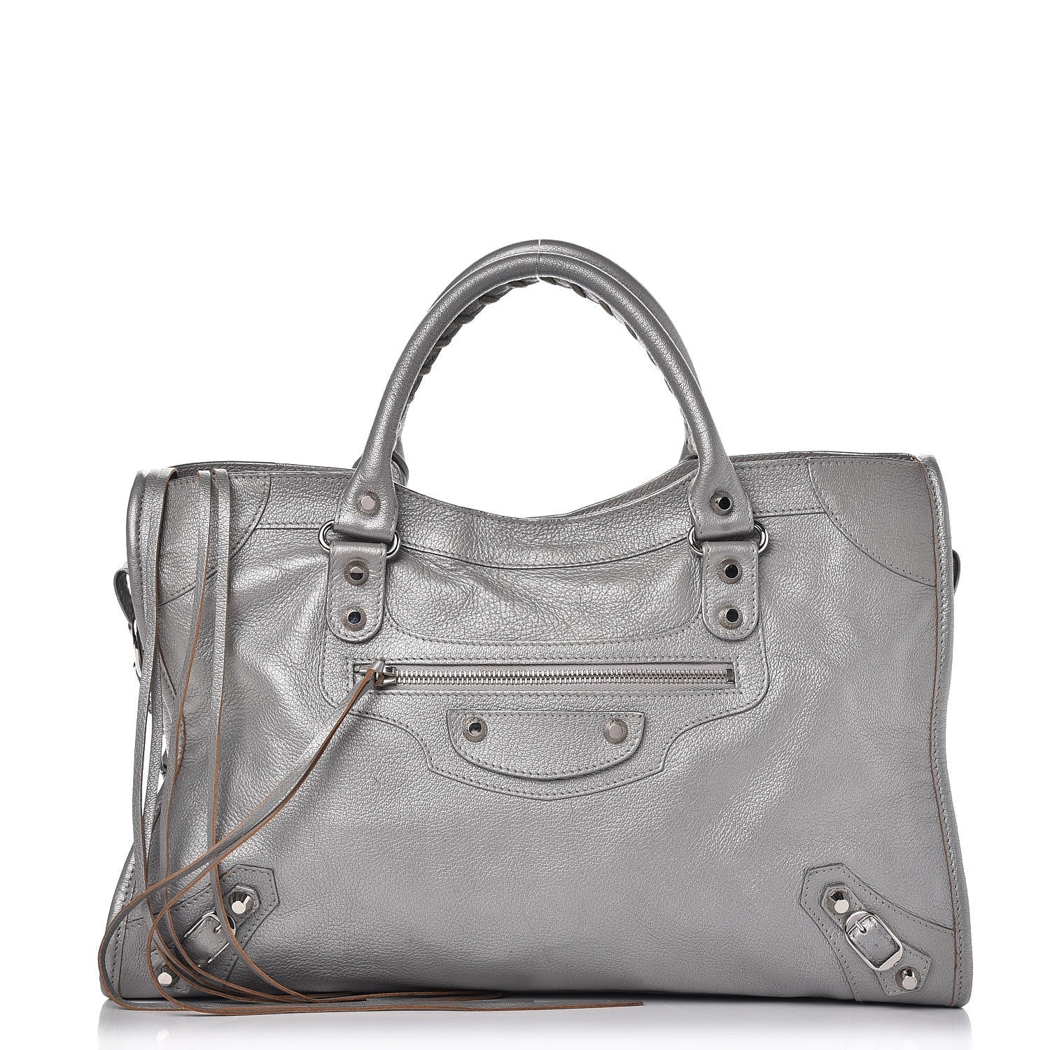 Balenciaga Pearlescent Goatskin Classic Palladium Hardware City Gris Gris Light 1 of 11