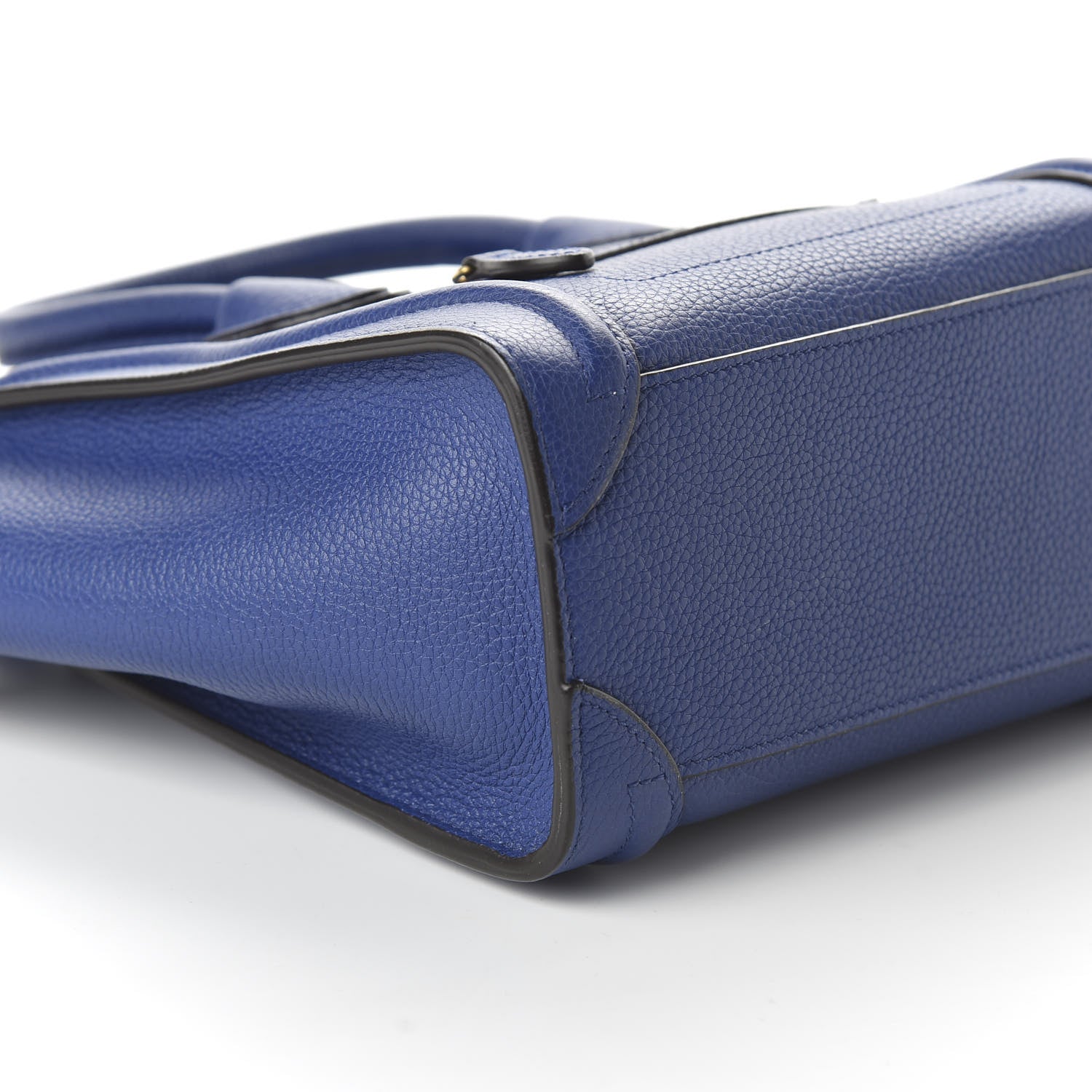 Celine Drummed Calfskin Nano Luggage Indigo 6 of 9