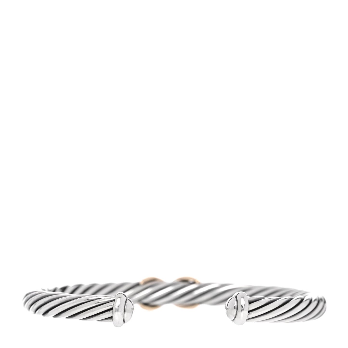 Sterling Silver 14K Yellow Gold 7mm X Station Cable Bracelet