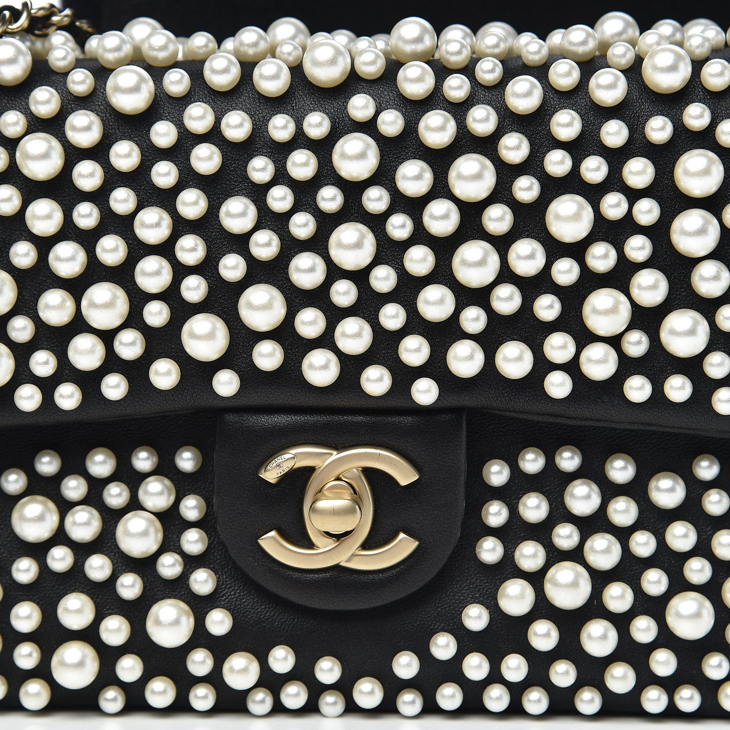Chanel Lambskin Pearls Flap Black 11 of 12