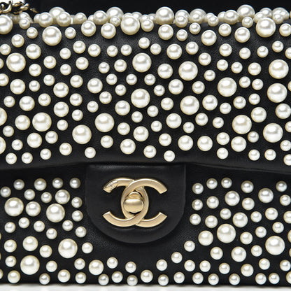 Chanel Lambskin Pearls Flap Black 11 of 12