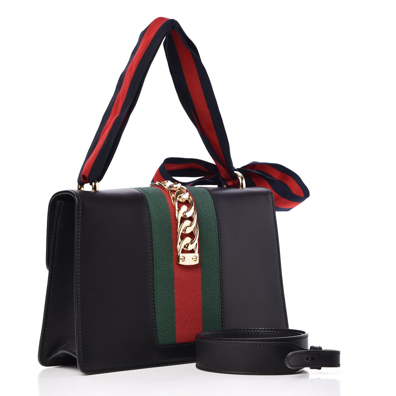 Gucci Calfskin Small Sylvie Shoulder Bag Black 4 of 11