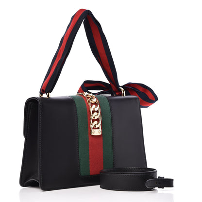 Gucci Calfskin Small Sylvie Shoulder Bag Black 4 of 11