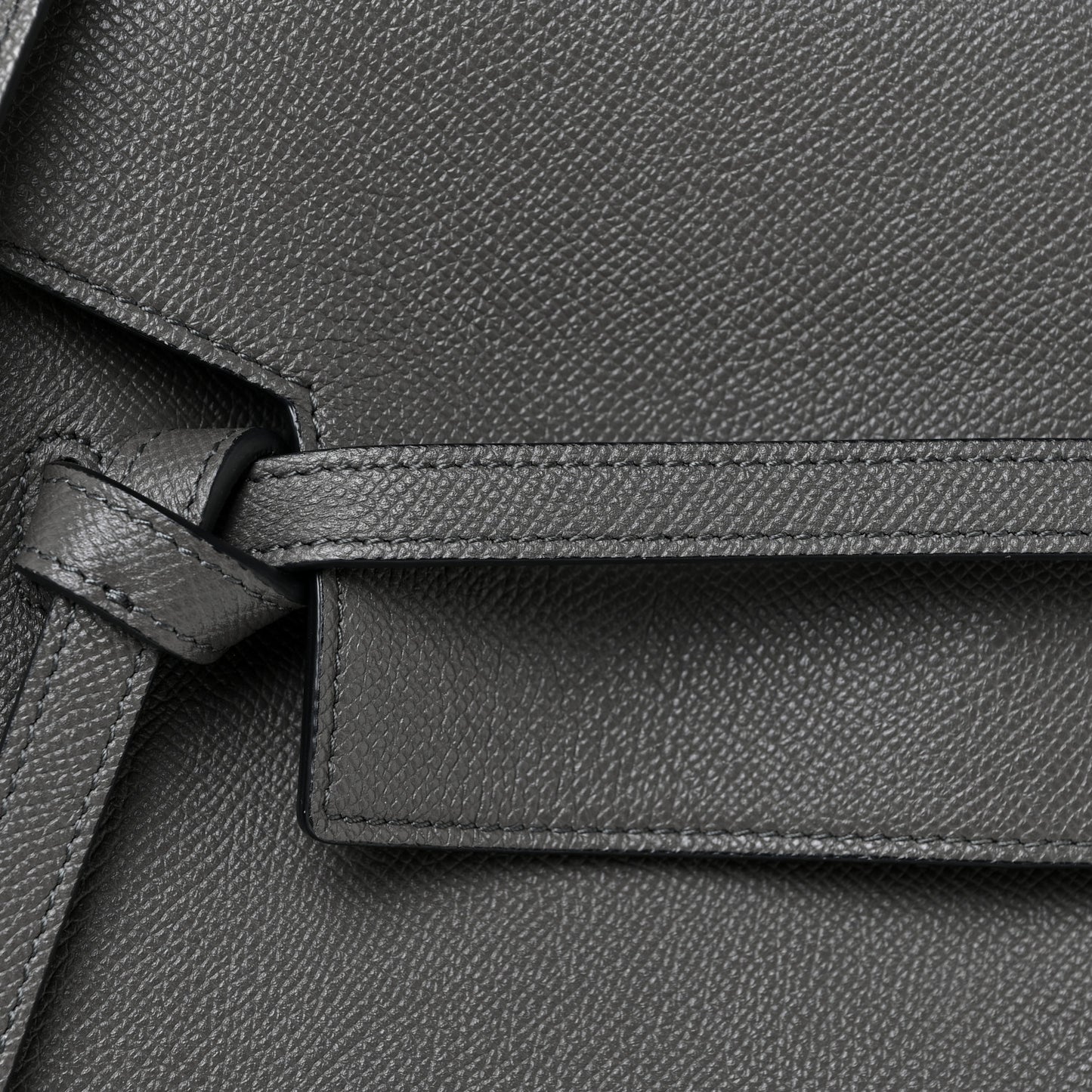 Grained Calfskin Mini Belt Bag Grey