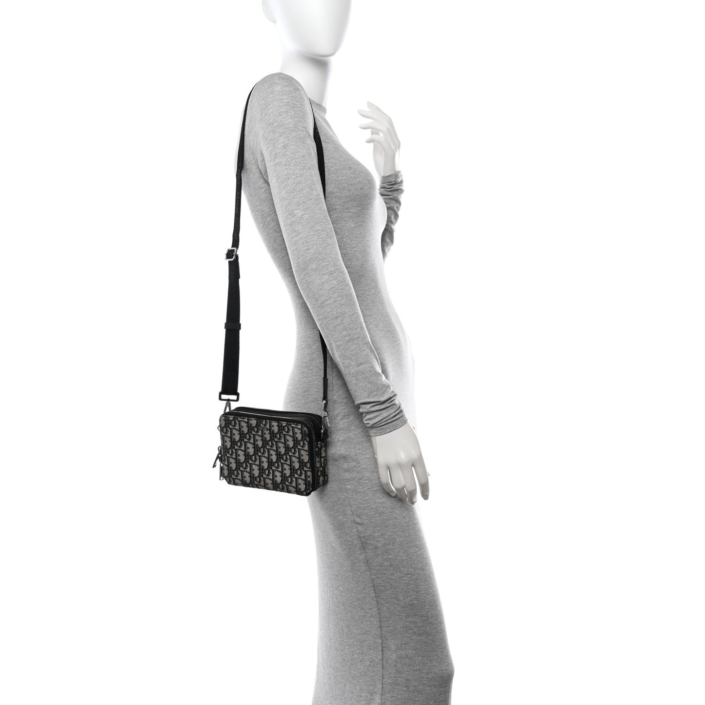 Oblique Pouch Beige Black