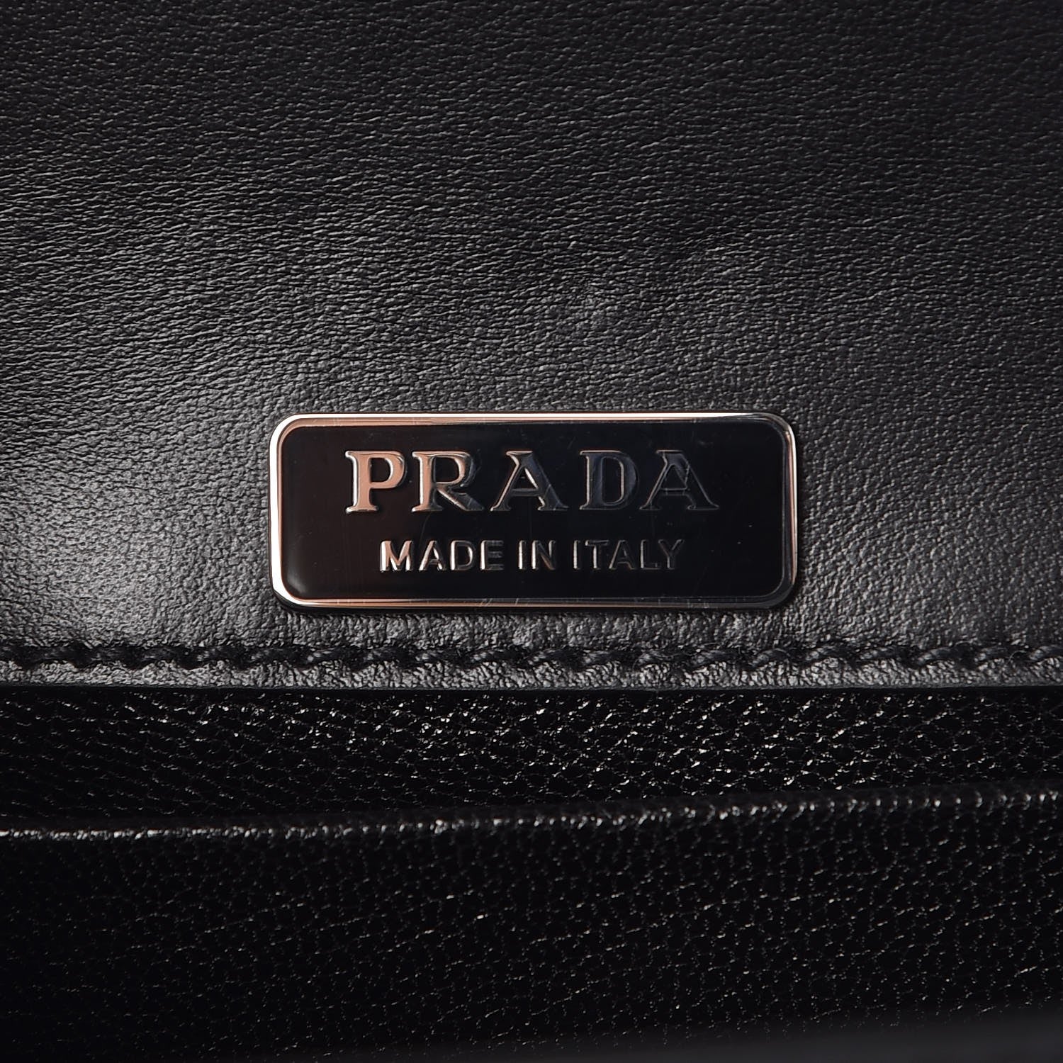 Prada Crystal City Calf Saffiano Cahier Shoulder Bag Black 6 of 8