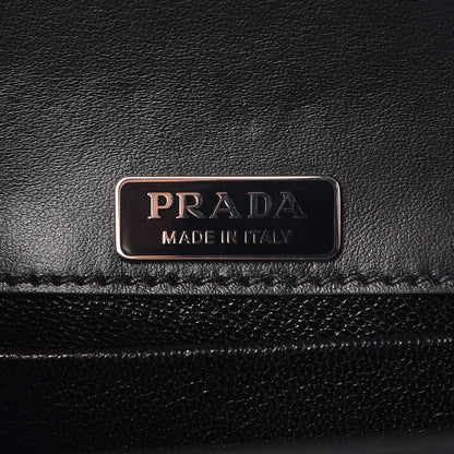 Prada Crystal City Calf Saffiano Cahier Shoulder Bag Black 6 of 8