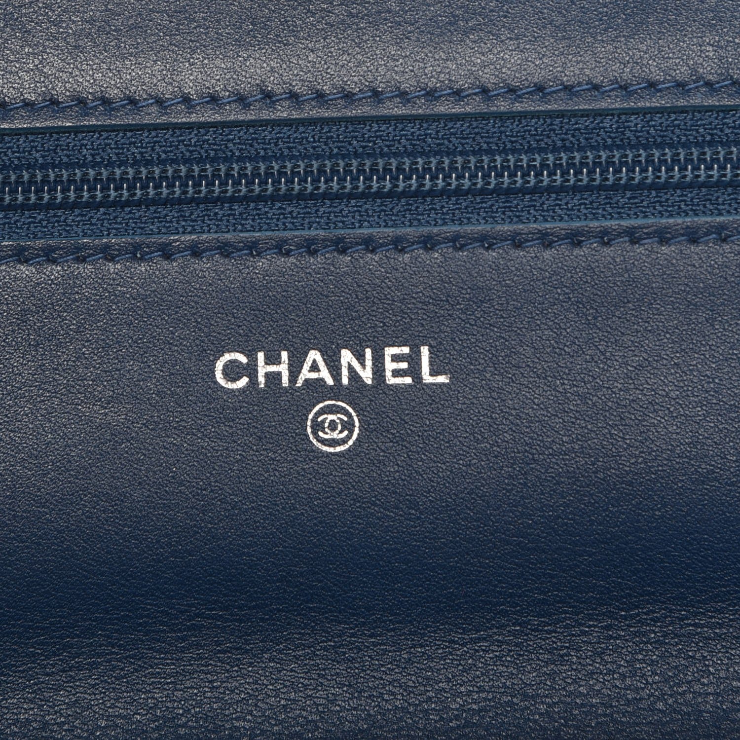 Chanel Patent Camellia Wallet on Chain WOC Blue 6 of 13