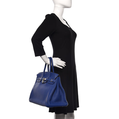Hermes Togo Birkin 35 Bleu Electrique 2 of 9