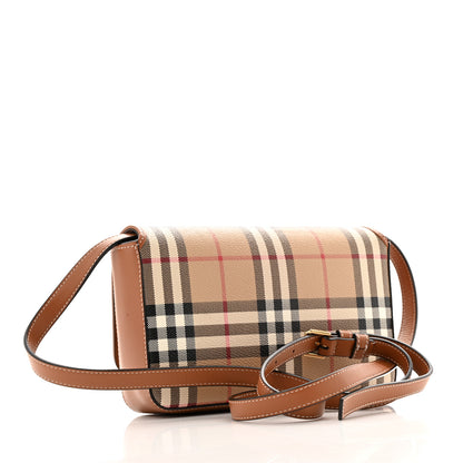 Burberry E-Canvas Vintage Check Hampshire Crossbody Archive Beige 3 of 12