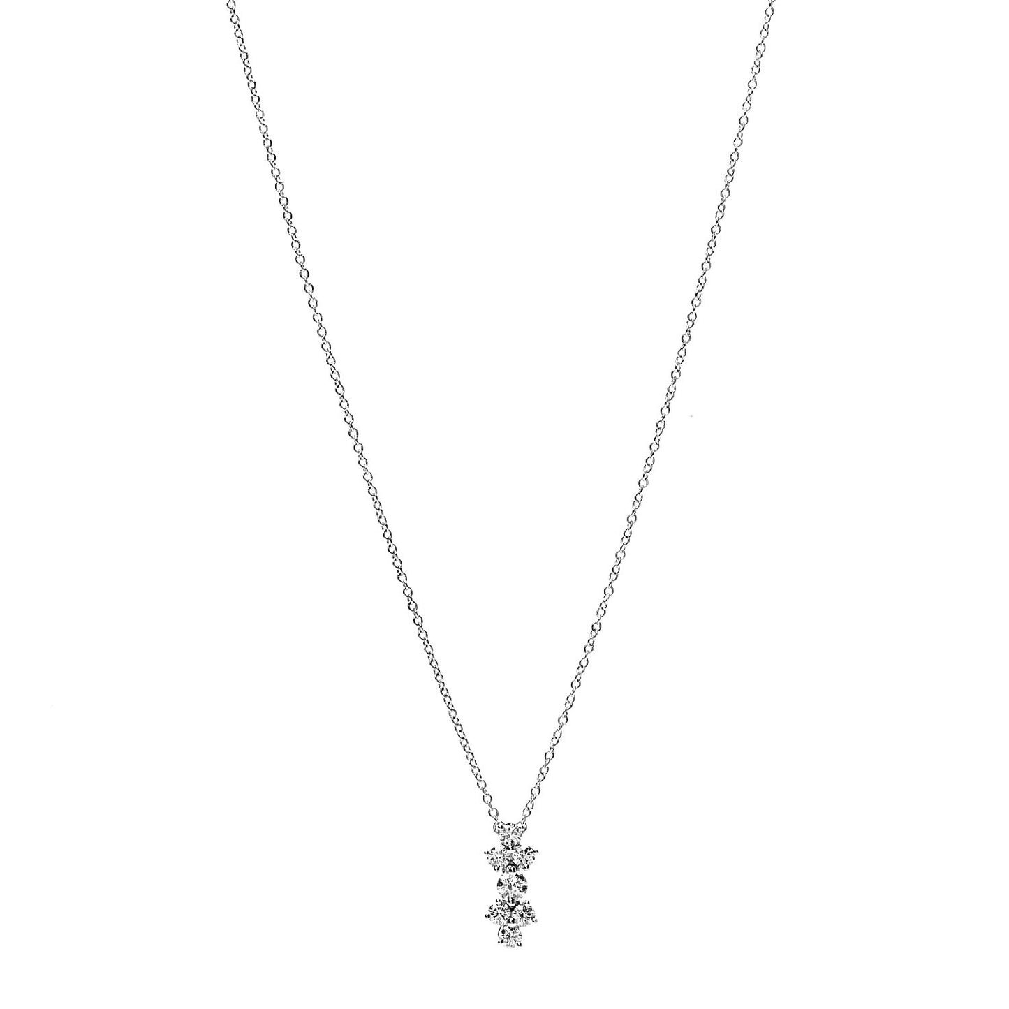 Platinum Diamond Aria Drop Pendant Necklace
