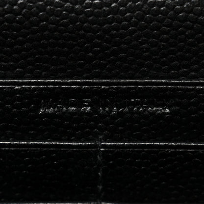 Saint Laurent Grain De Poudre Matelasse Chevron Monogram Chain Wallet  Black 7 of 12
