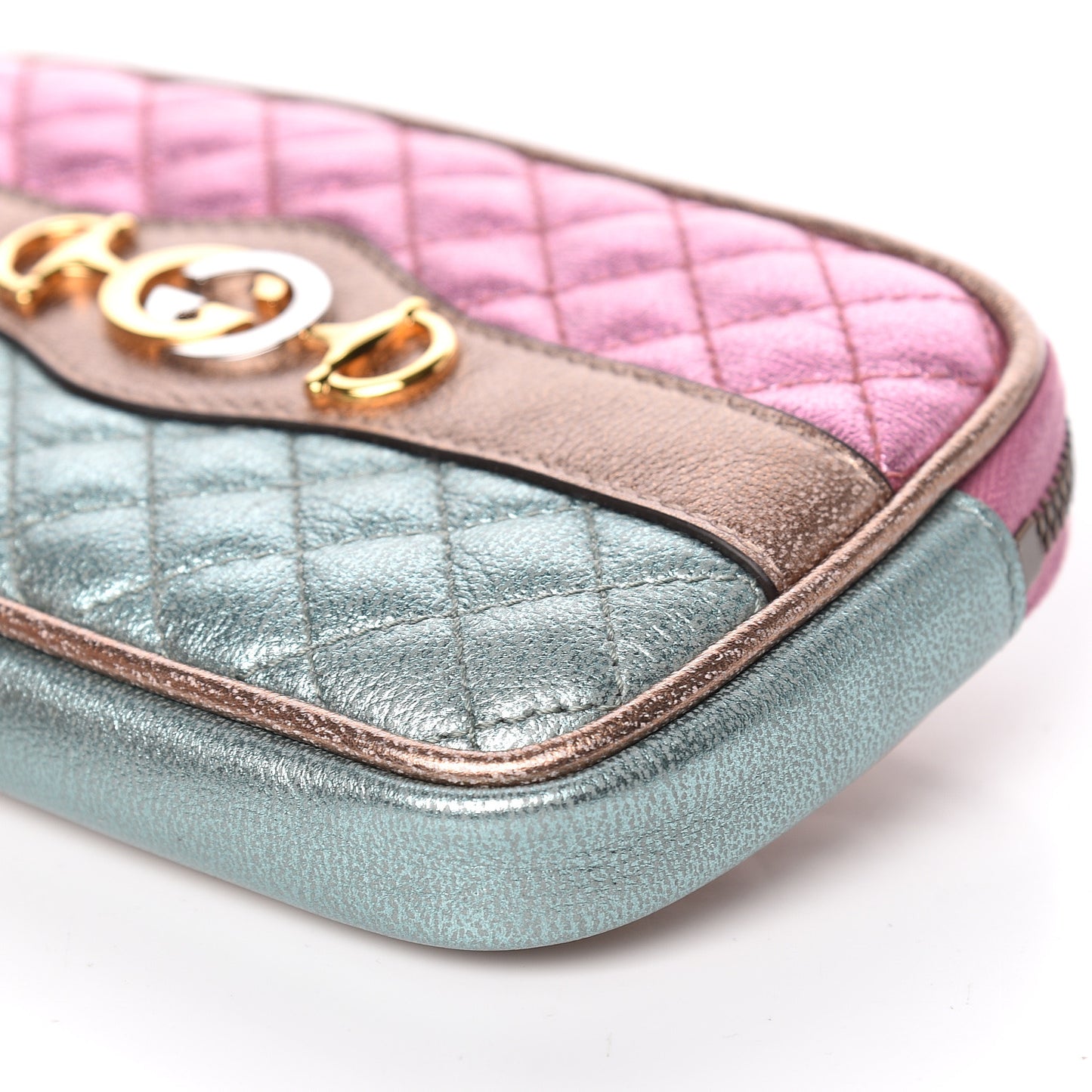 Laminated Nappa Trapuntata Zumi iPhone Case Rosa Lago Rame
