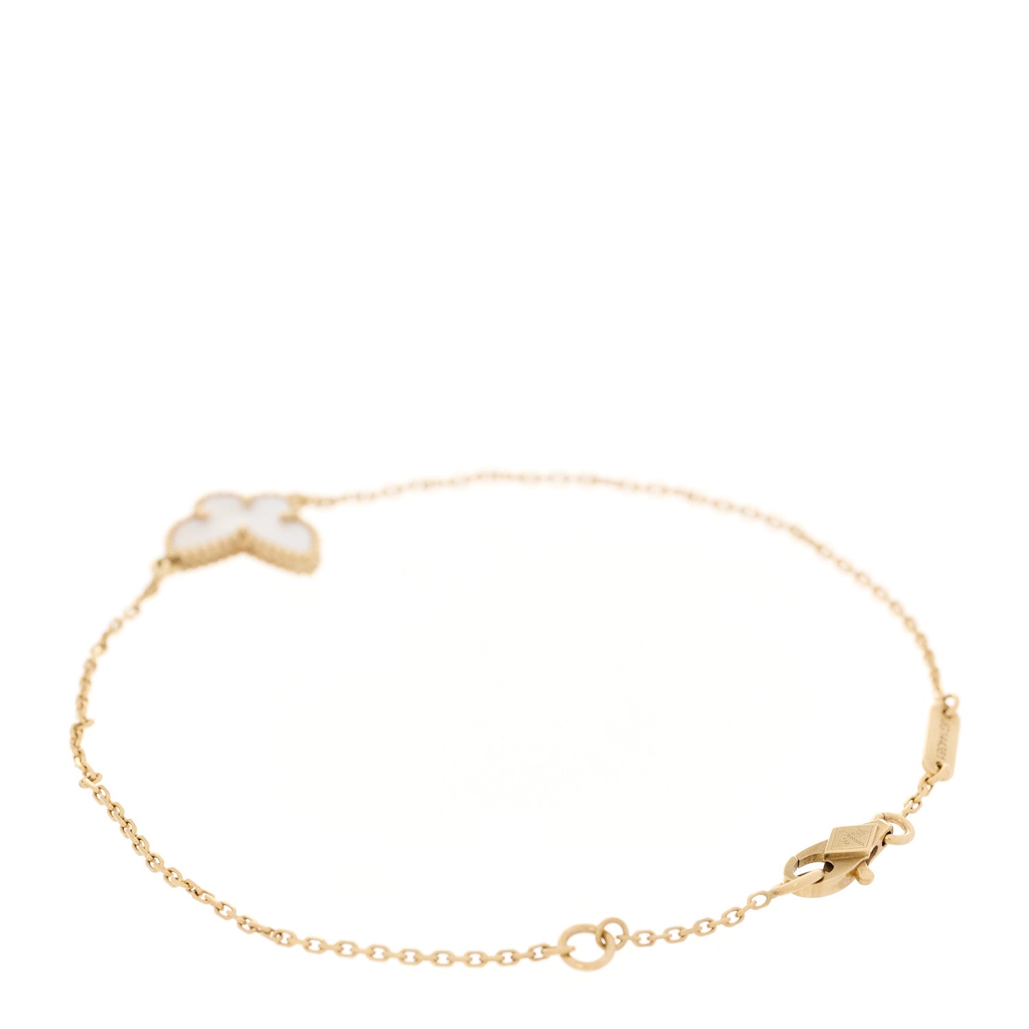 Van Cleef & Arpels 18K Yellow Gold Mother of Pearl Sweet Alhambra Butterfly Bracelet 3 of 6