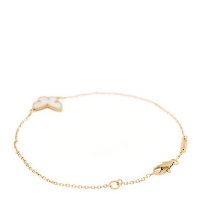 Van Cleef & Arpels 18K Yellow Gold Mother of Pearl Sweet Alhambra Butterfly Bracelet 3 of 6