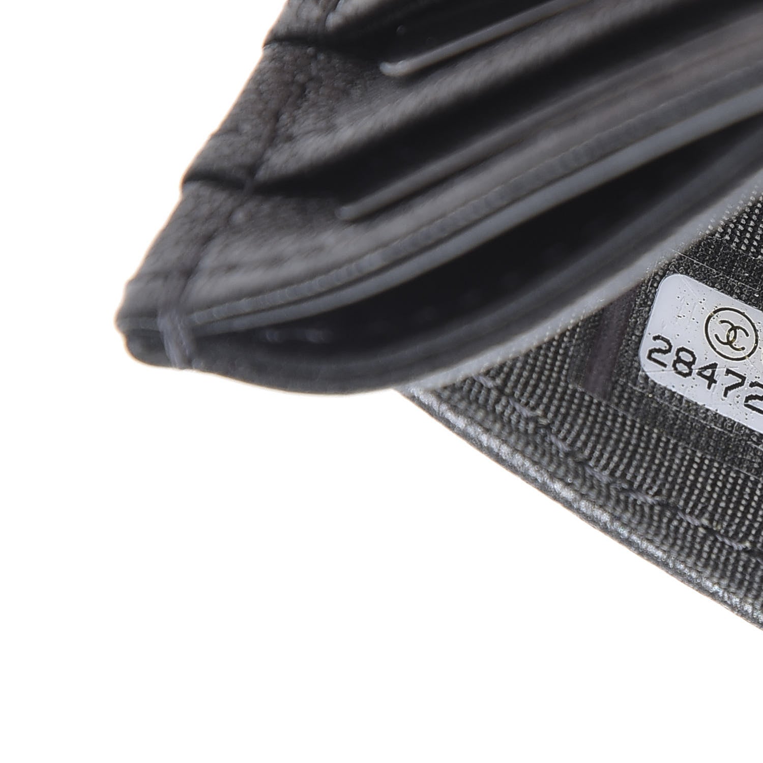 Chanel Goatskin Camellia Embossed Card Holder Anthracite 7 of 8