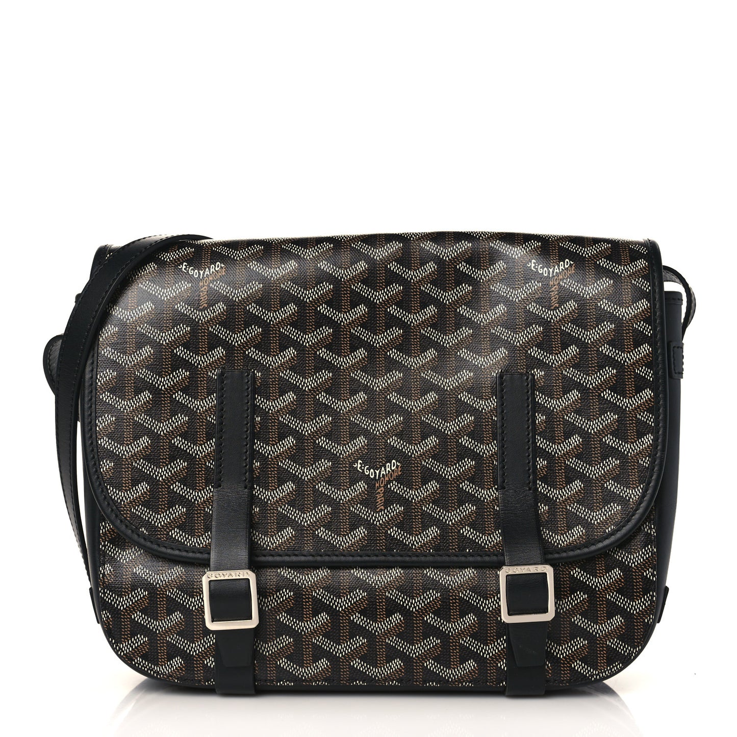 Goyardine Belvedere MM Messenger Bag Black