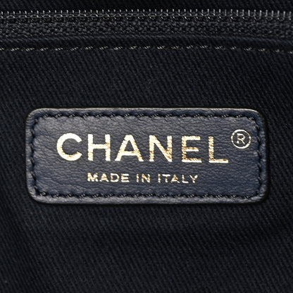 Chanel Lurex Canvas Medium Deauville Tote Navy Blue Gold 5 of 10