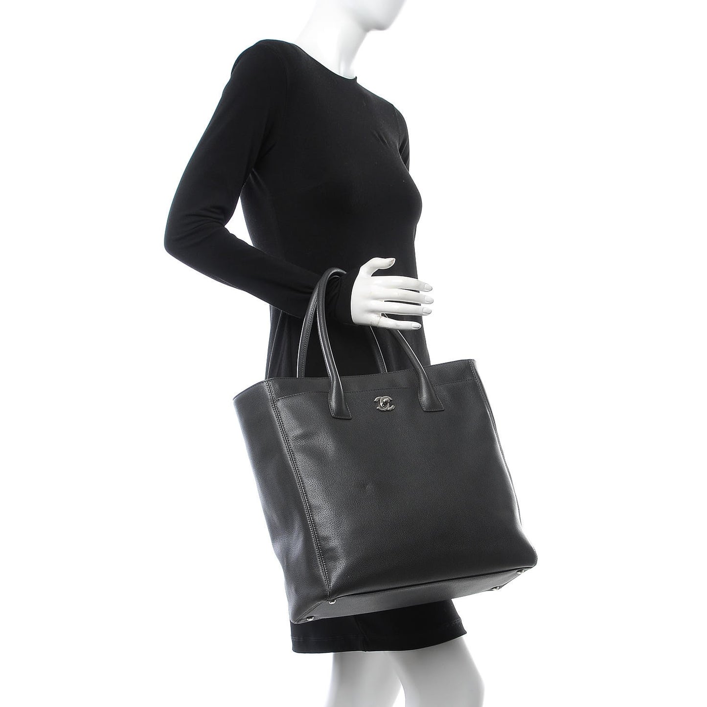 Calfskin Tall Cerf Tote Anthracite