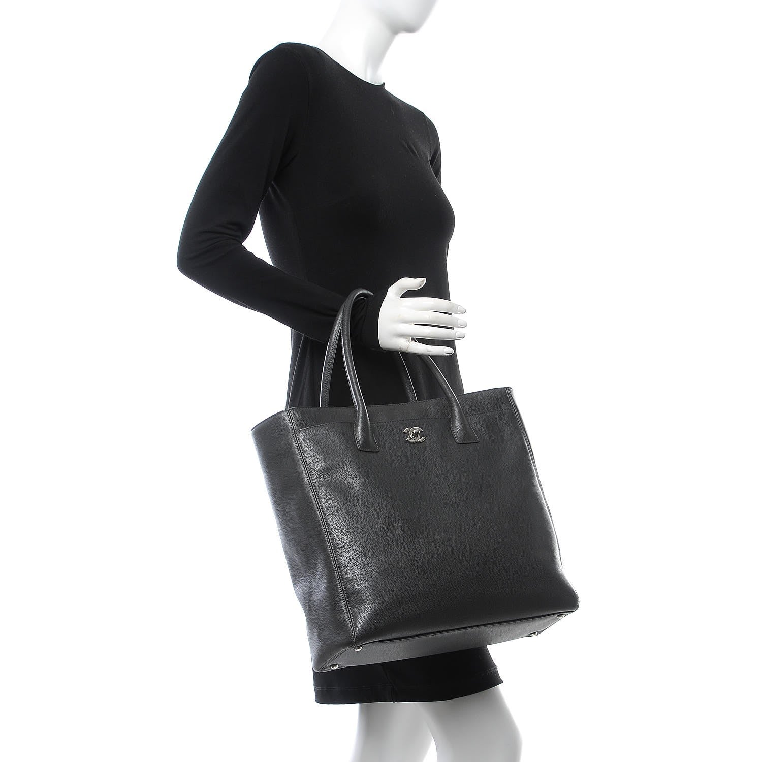 Chanel Calfskin Tall Cerf Tote Anthracite 2 of 7