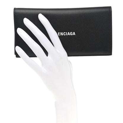 Balenciaga Calfskin Cash Vertical Long Wallet Black 2 of 8