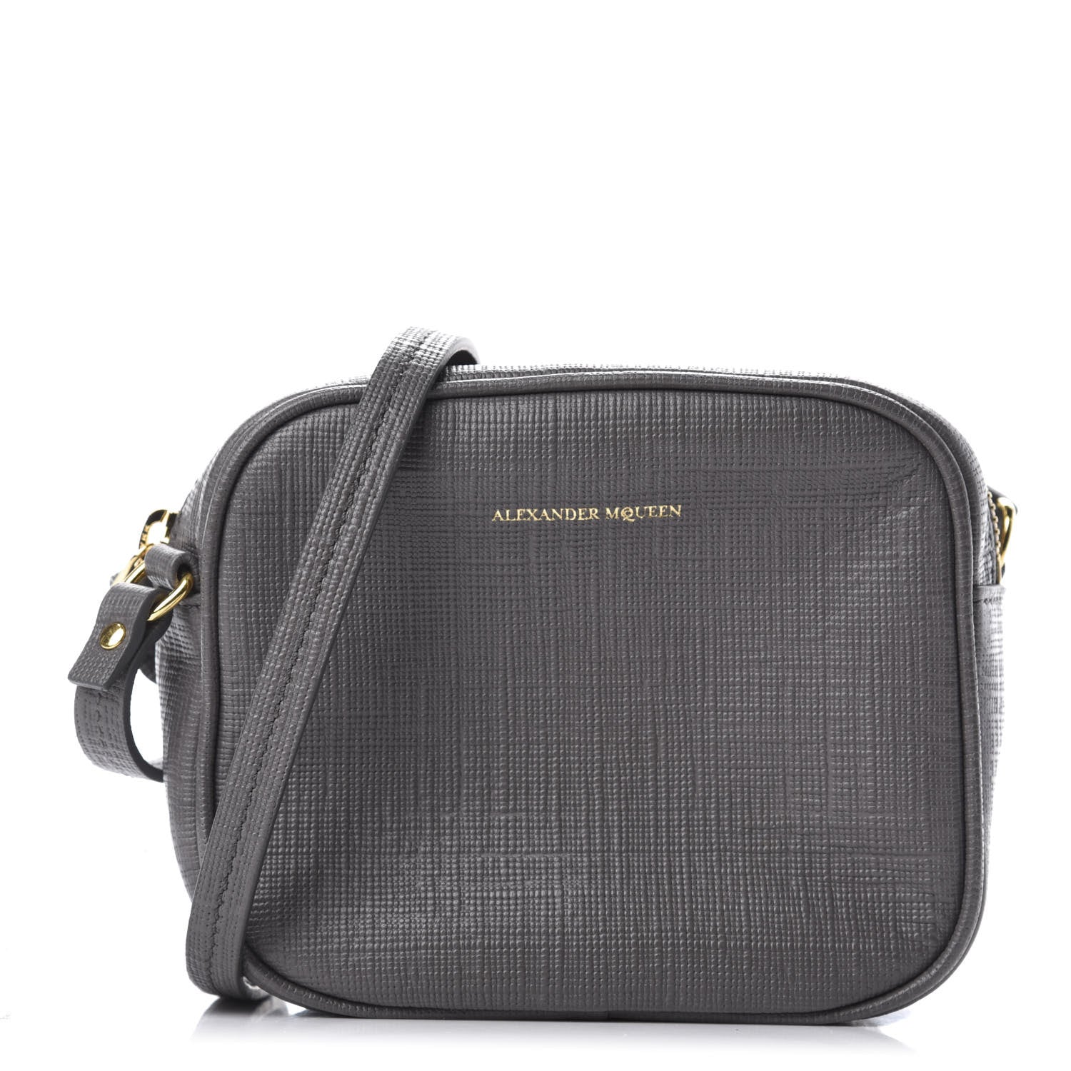 Alexander McQueen Textured Calfskin Mini Camera Bag Gray 1 of 11