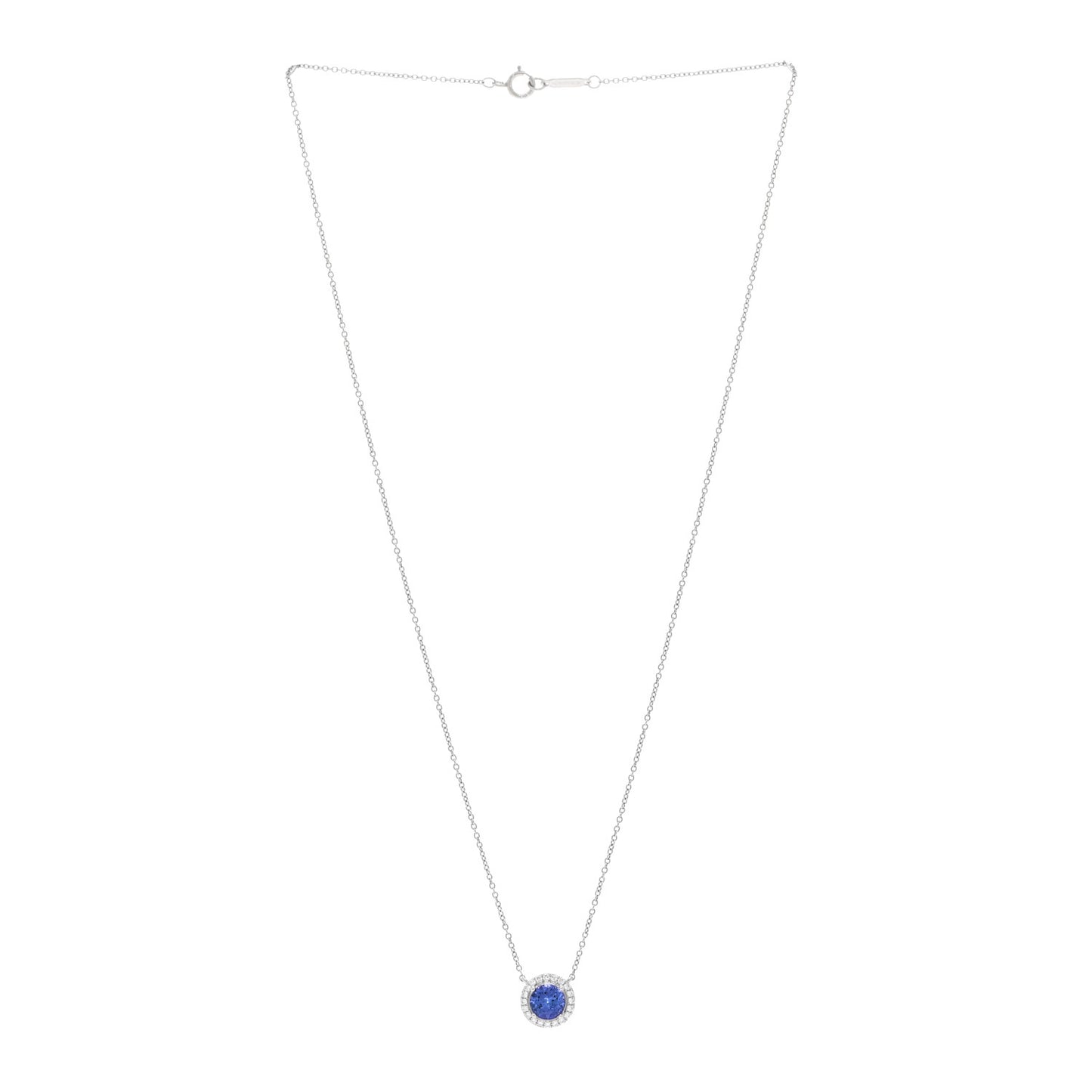 Platinum Diamond Sapphire Soleste Pendant Necklace