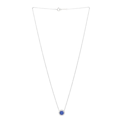 Tiffany Platinum Diamond Sapphire Soleste Pendant Necklace 3 of 4
