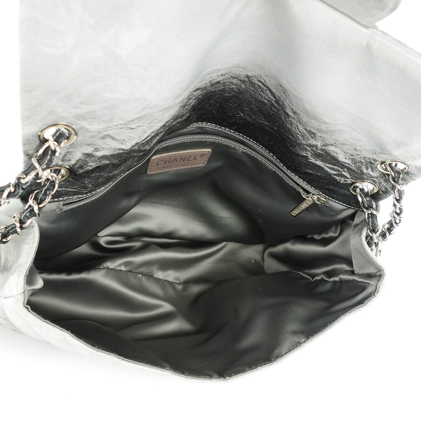Vinyl Quilted Jumbo Melrose Degrade Flap Black