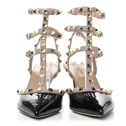 Valentino Garavani Patent Nappa Rockstud Ankle Strap 65mm Pumps 39 Black Poudre 2 of 7
