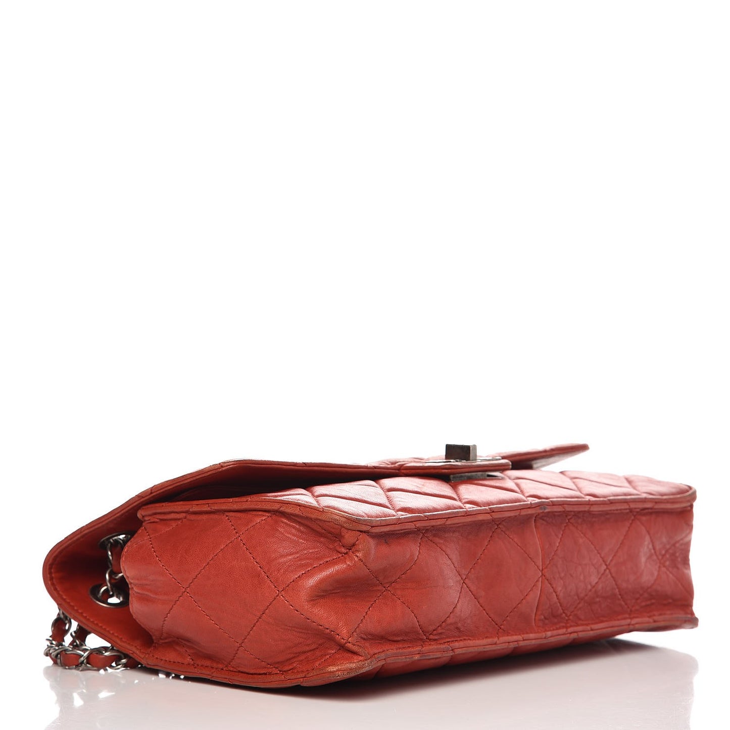 Washed Lambskin Jumbo Take Away Flap Black Dark Red