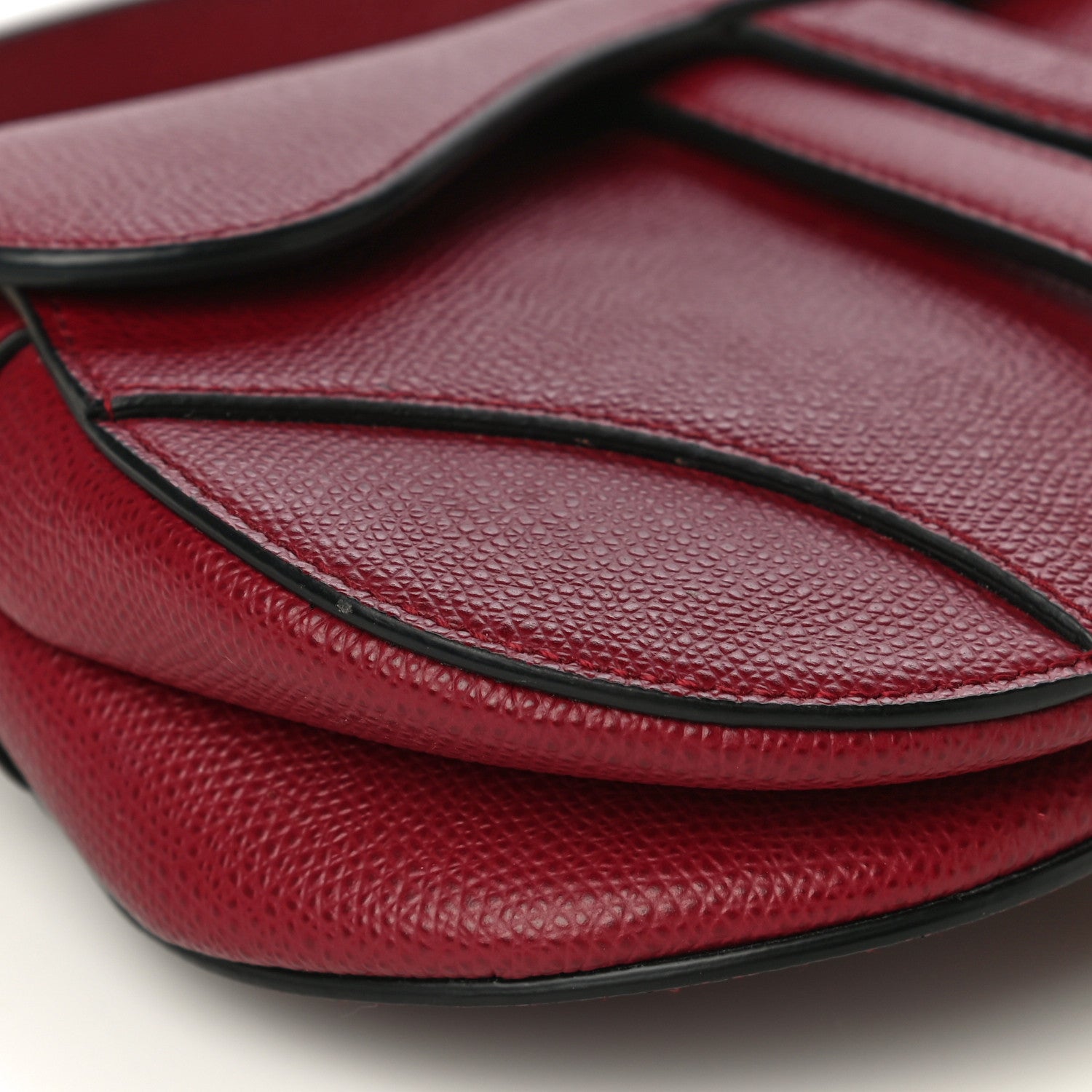 Christian Dior Grained Calfskin Mini Saddle Bag Red 7 of 8