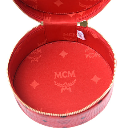 MCM Visetos Vanity Cosmetic Case Red 4 of 8