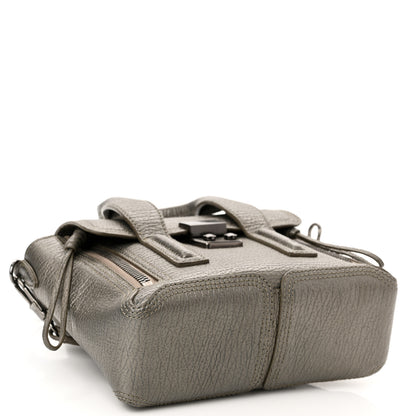 3.1 Phillip Lim Metallic Textured Calfskin Mini Pashli Satchel Pewter 3 of 9