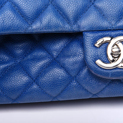 Chanel Caviar Quilted Jumbo Easy Flap Blue 30 of 35