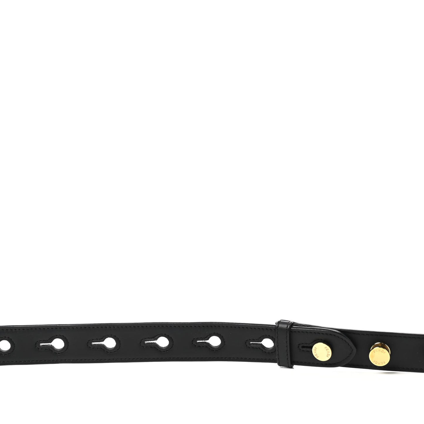 Vitello Century Opaco Flat Studded Strap You Black