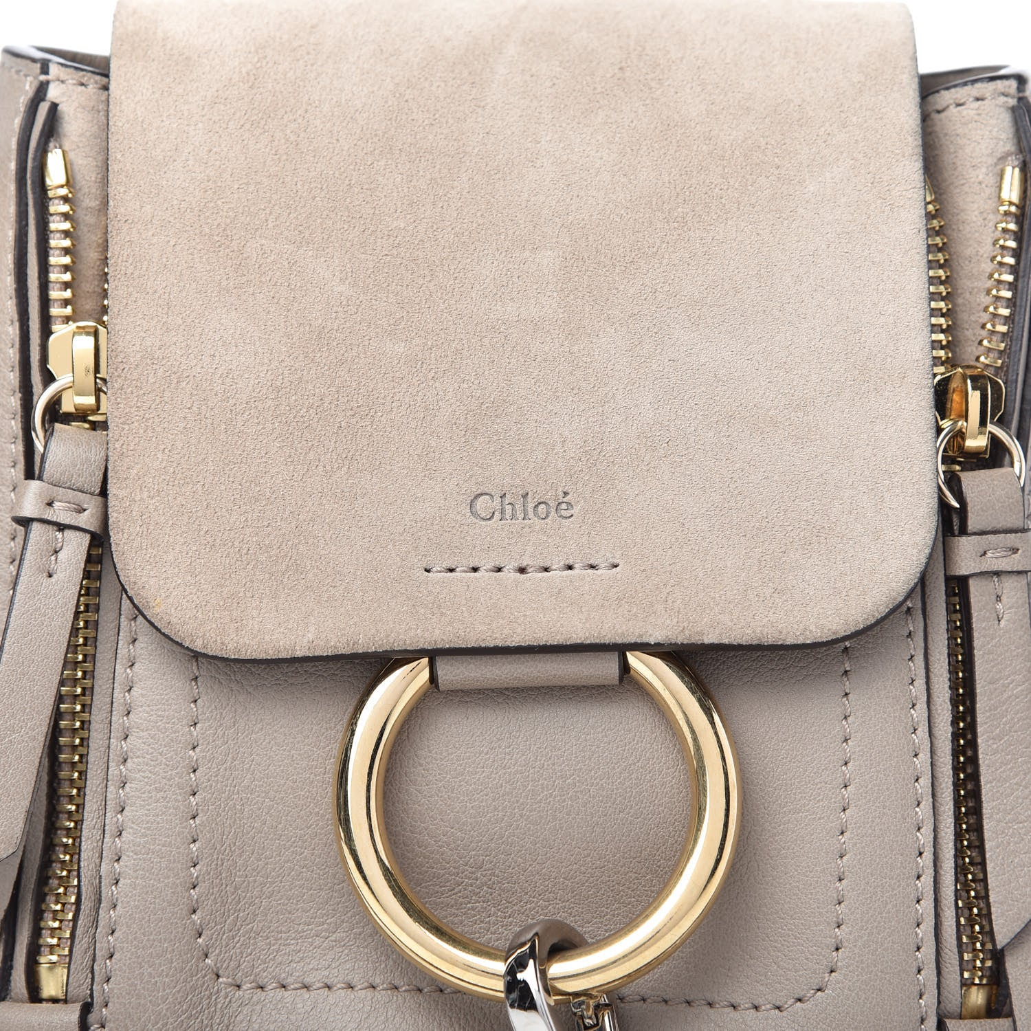Chloe Suede Calfskin Mini Faye Backpack Motty Grey 10 of 10