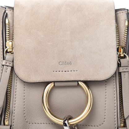 Chloe Suede Calfskin Mini Faye Backpack Motty Grey 10 of 10