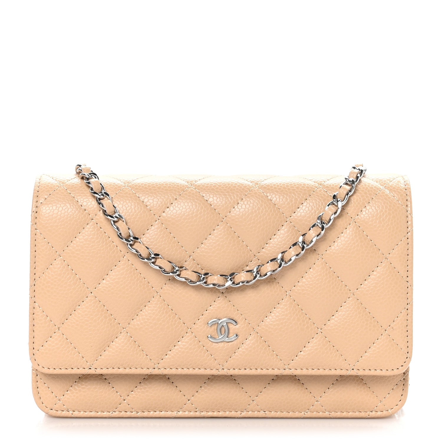 Chanel Caviar Quilted Wallet On Chain WOC Beige 1 of 11