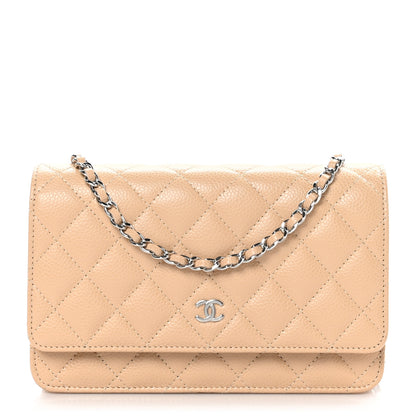 Chanel Caviar Quilted Wallet On Chain WOC Beige 1 of 11