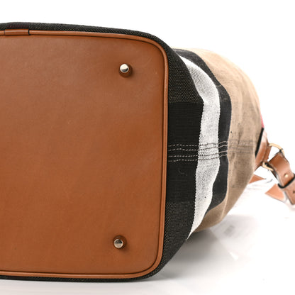 Burberry Canvas Mega Check Medium Ashby Hobo Saddle Brown 8 of 8