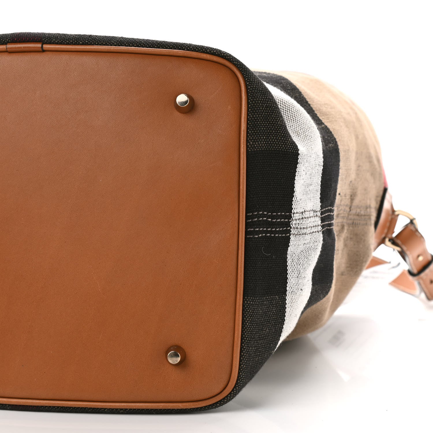 Burberry Canvas Mega Check Medium Ashby Hobo Saddle Brown 8 of 8