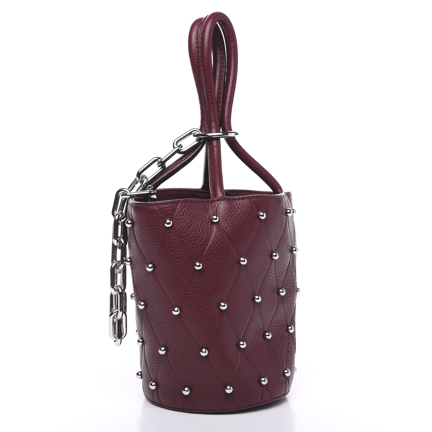 Alexander Wang Pebbled Calfskin Mini Roxy Bucket Bag Burgundy 2 of 7