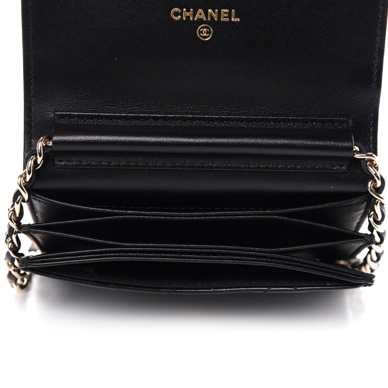 Chanel Lambskin Quilted My Chanel Lady Card Holder On Chain Black 5 of 13