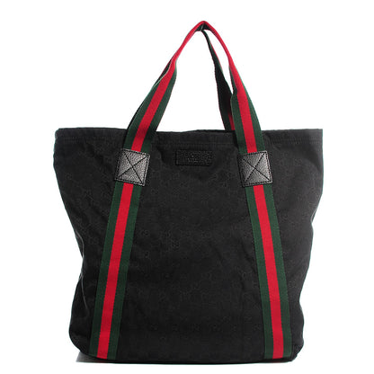 Gucci GG Monogram Medium Web Handle Vertical Tote Black 1 of 10