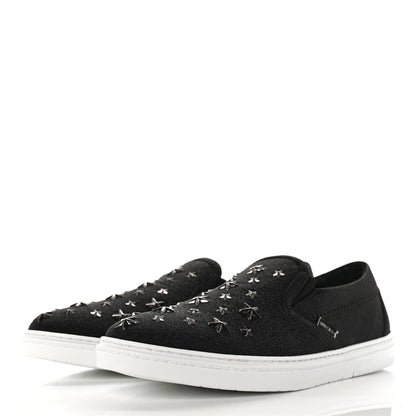 Jimmy Choo Fine Glitter Suede Mens Grove Sneakers 42 Black 3 of 8